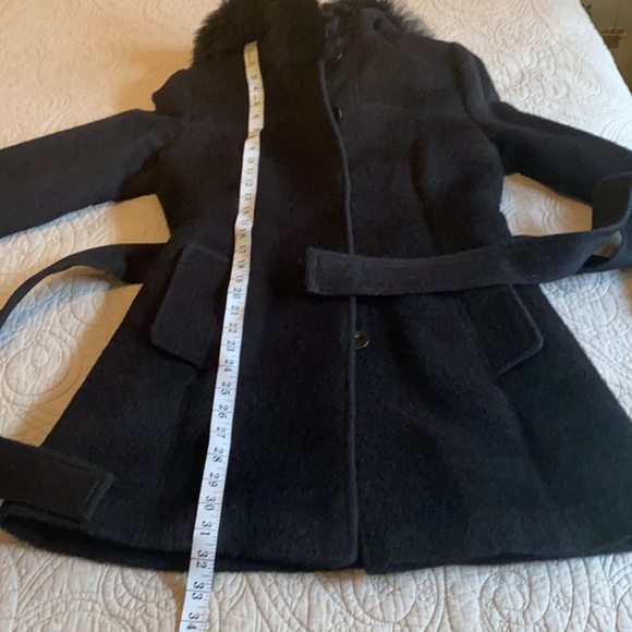SENTALER BLACK ALPACA WOOL 3/4 CAR COAT - Picture 16 of 16